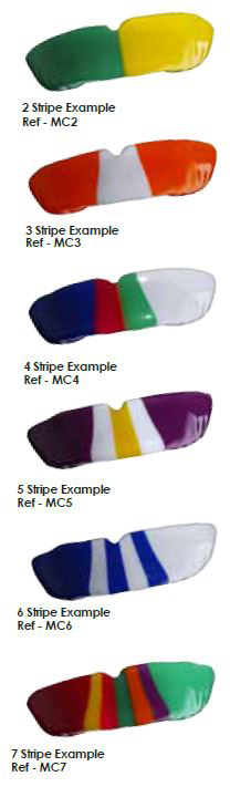 range of multi-colours offered for month guards and bite guards